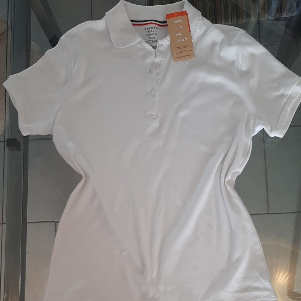 NWT French🇫🇷Toast🍞White Polo Shirt FOR GIRLS*SCHOOLWEAR Size L(14/16) PLUS